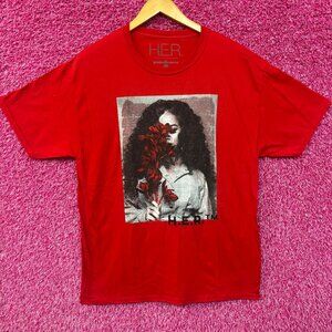 H.E.R Flowers Portrait Tshirt size large